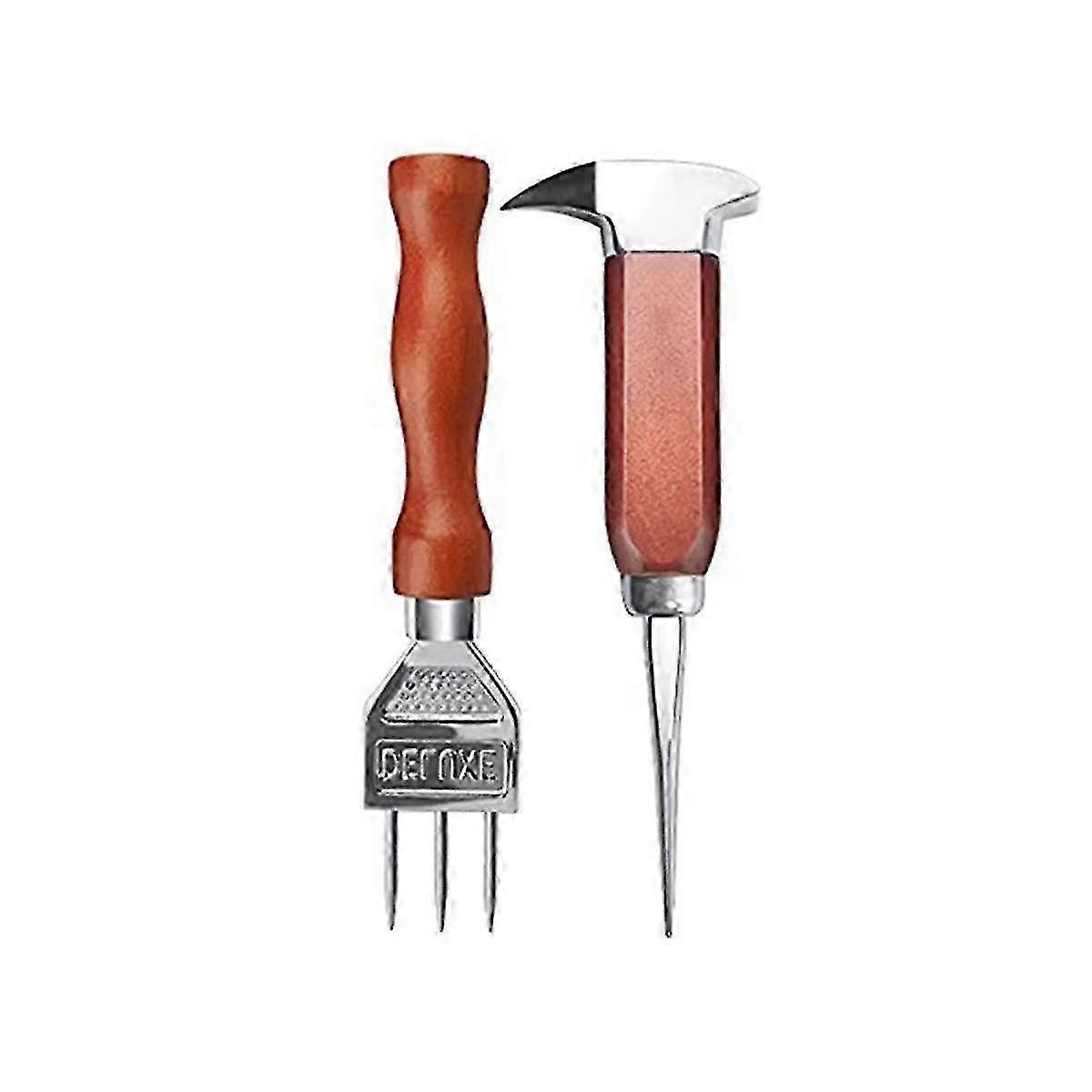 2pcs Ice Pick Set Ice Chippers With Wood Handle, Ice Crusher Ice Tong Perfect For Bars, Bartender.-XinHan
