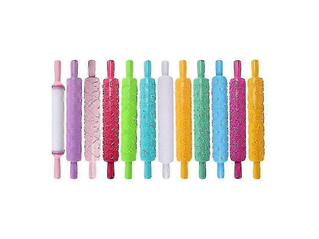 Colored Plastic Rolling Pins Rolling Pins For Baking Cookies (random Color) 12 Pcs