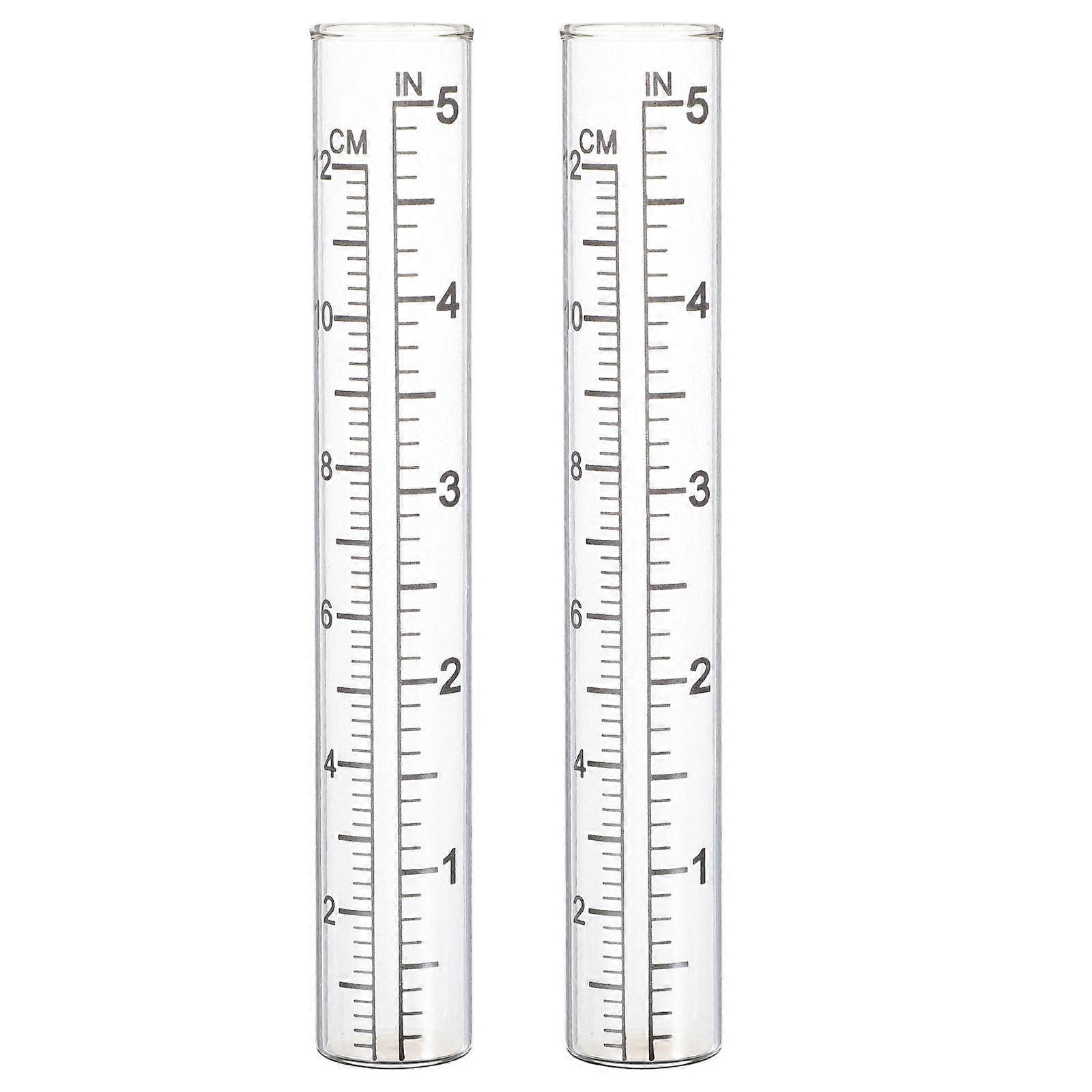 Rain Gauge Tube Replacement Parts for Garden Outdoor Home Use Cylindrical Material 2Pcs