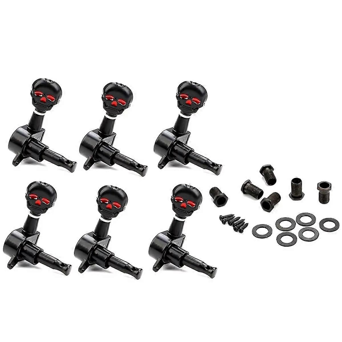 6PCS Skull Guitar Tuning Peg Replacement Parts 3L3R