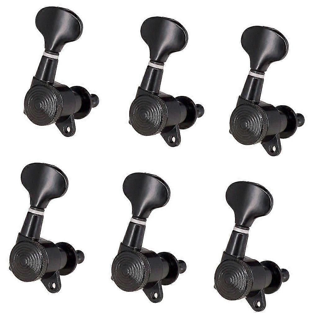 Black Fishtail Folk Guitar Lock Gear Tuners Tuning Pegs Machine Heads 6R