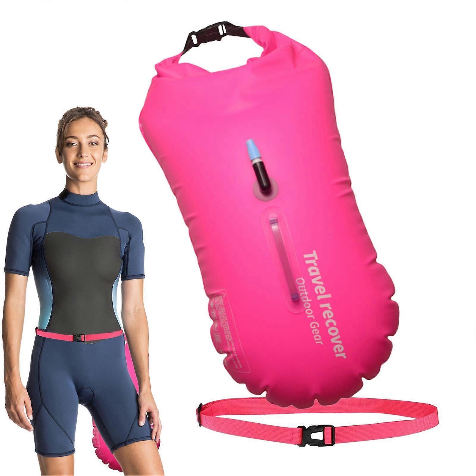Swimming buoy, open water swimming buoy swim bladder float with adjustable hip belt