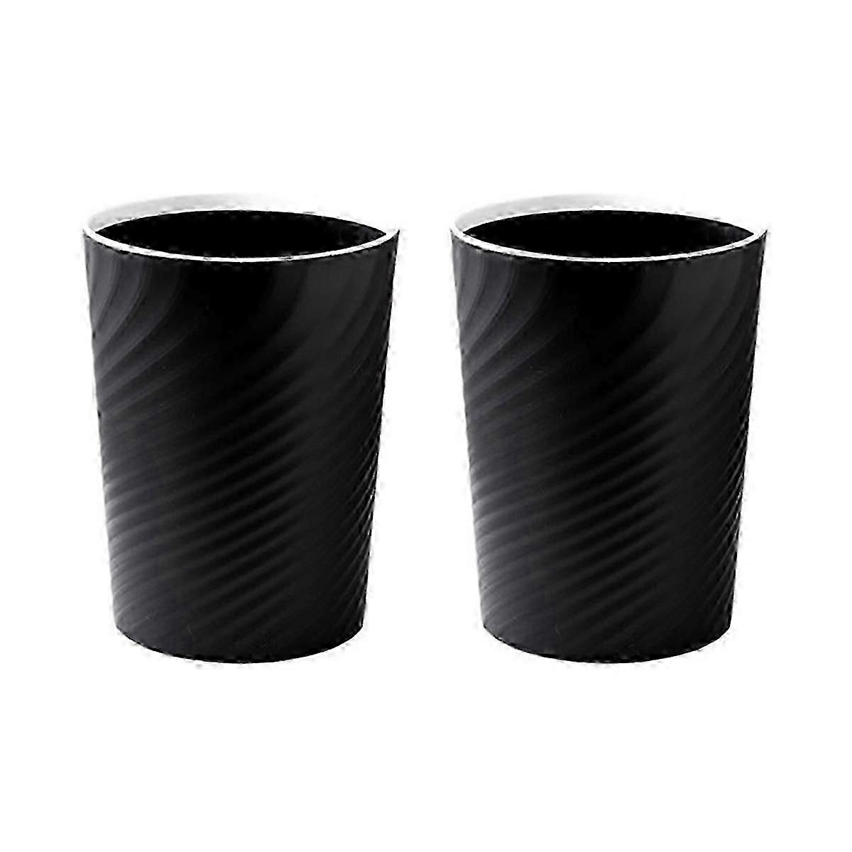Plastic Small Trash Can Wastebasket, Garbage Container Basket(black)