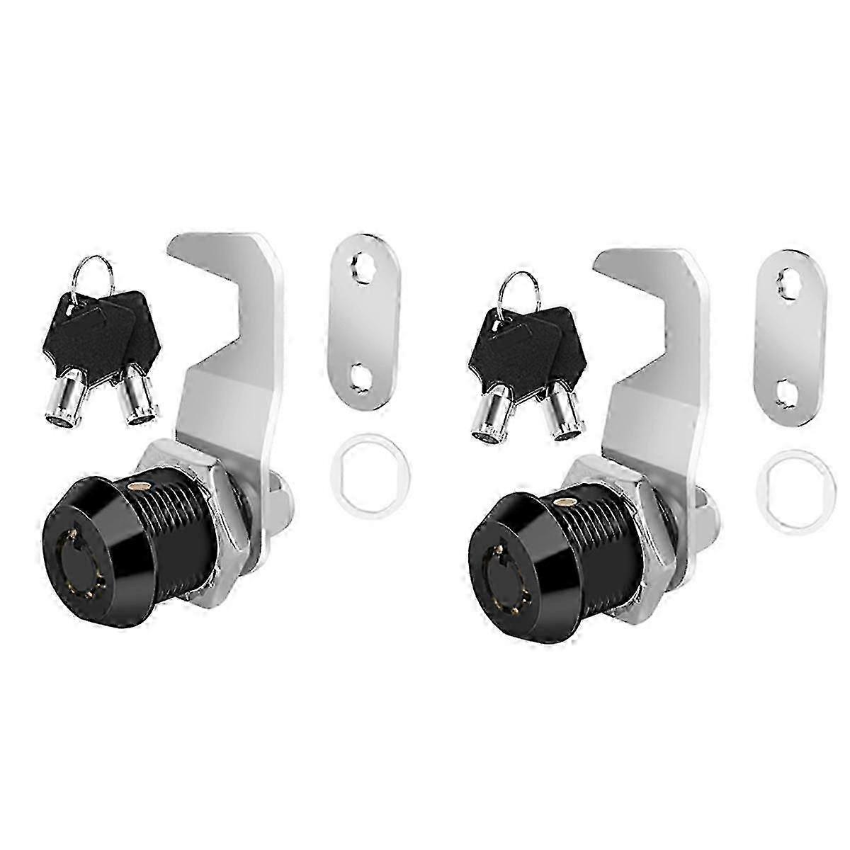 Black Tool Box Lock with Key,Same Key Cabinet Lock, Hook Cam, Tubular Cam Lock,Zinc Alloy,RV LOCK C