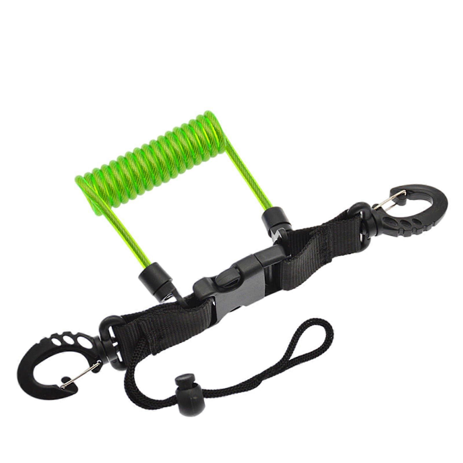 Underwater Diving Lanyard with Clip and Quick Release Buckles, Anti-Lost Spring Rope for Scuba Diving Equipment