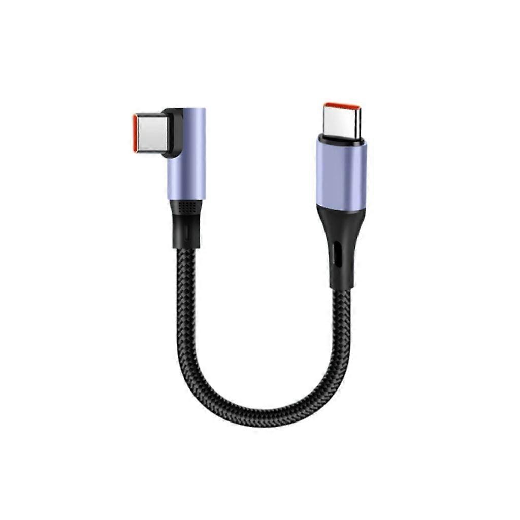 Angled Type C Charging Cable Short Fast Data Cord Thickened Wire Stable Use