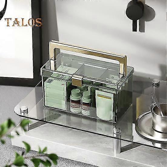First Aid Storage Box Large Capacity Space-Saving Multi Compartments Portable Transparent Home Outdoor Pill Storage Case