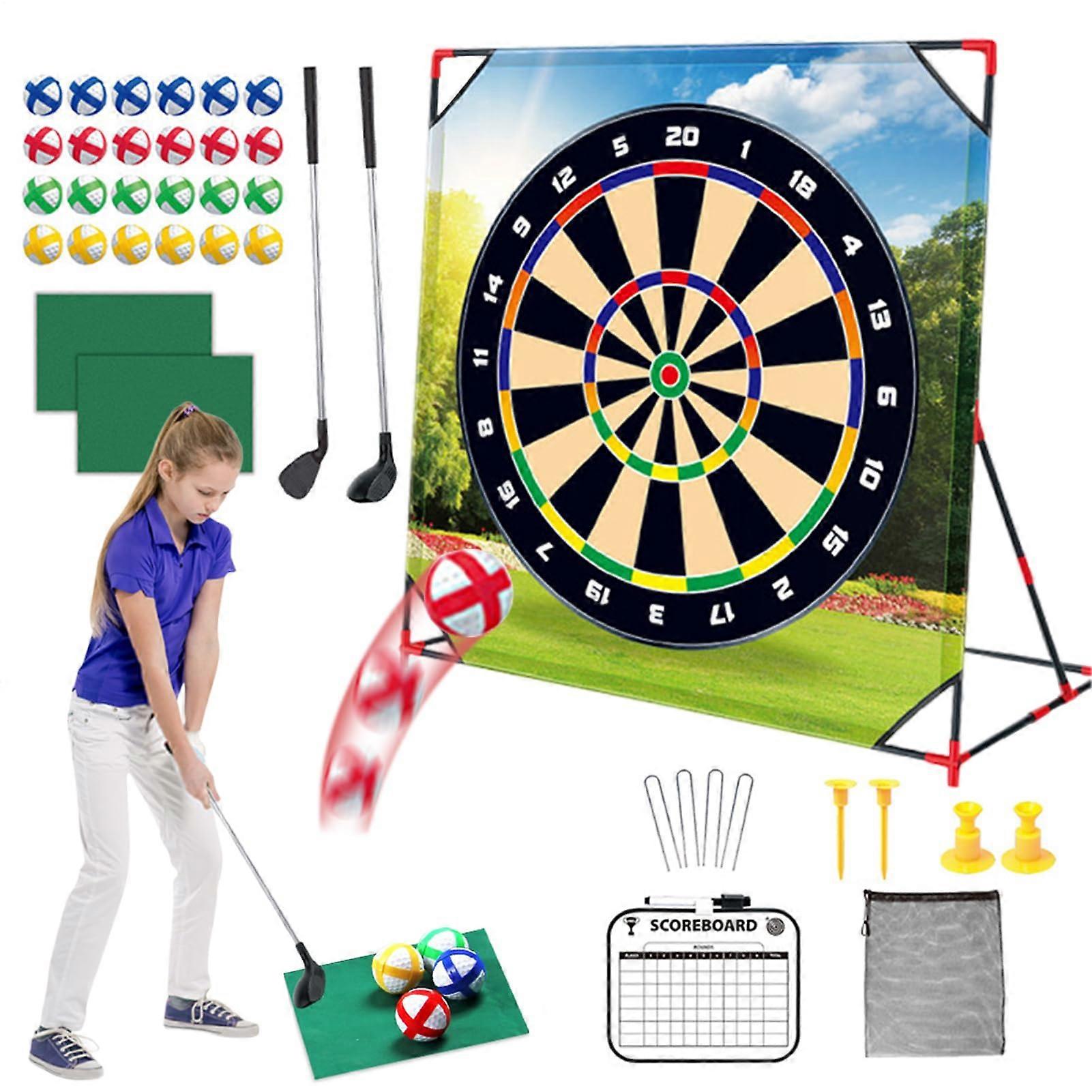 Chip and Stick Golf Game, Kids Golf Set, Battle Golf Game Chipping Mat with Club Balls Storage Bag