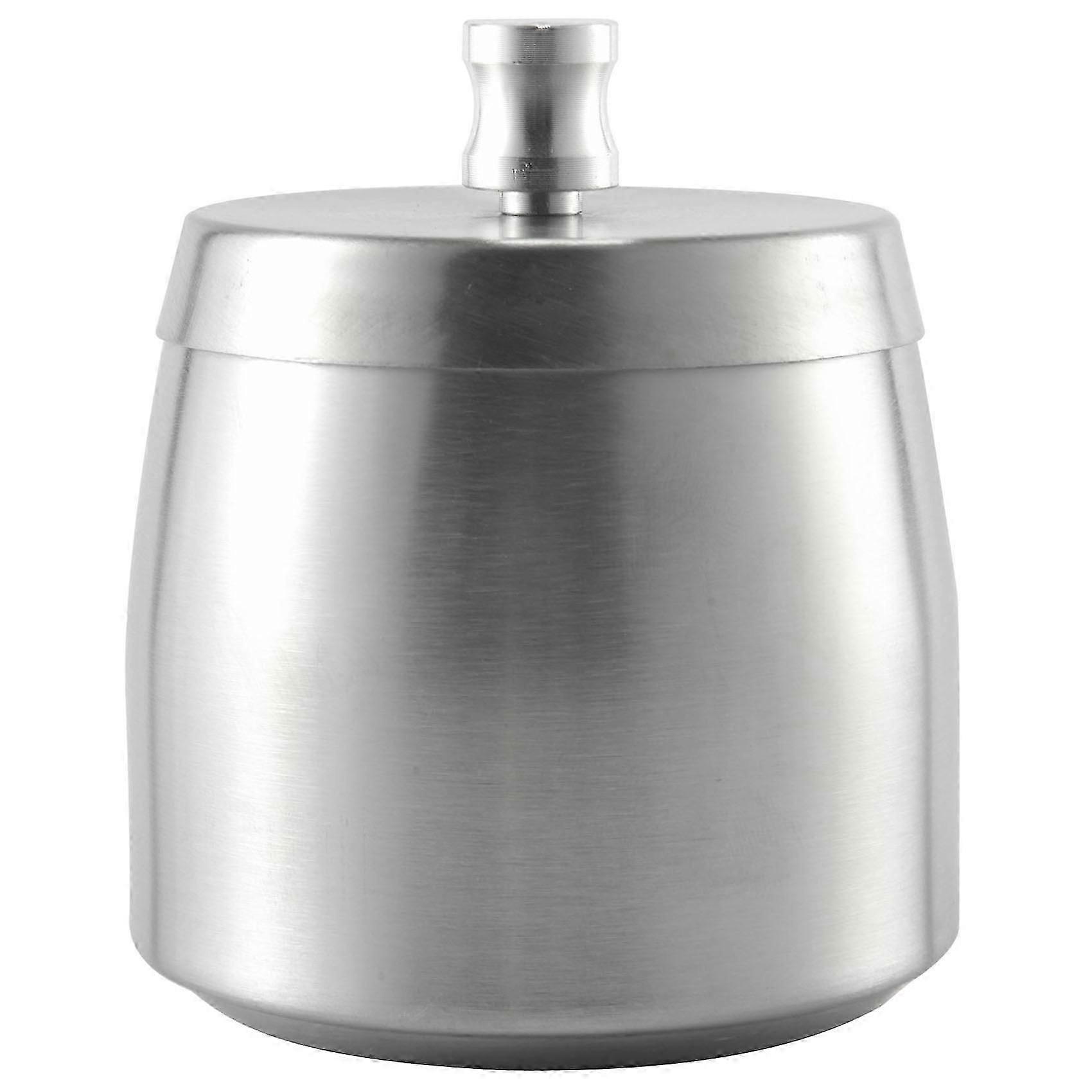 Cendrier robuste en acier inoxydable avec couvercle, base antidérapante et conception résistante aux intempéries pour une utilisation à l’intérieur et à l’extérieur - Argent