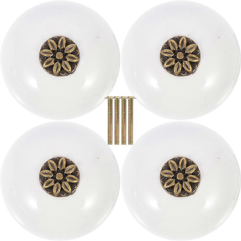Kitchen Cabinet Handles Easy to Install Round Shape for Wardrobe 4Pcs