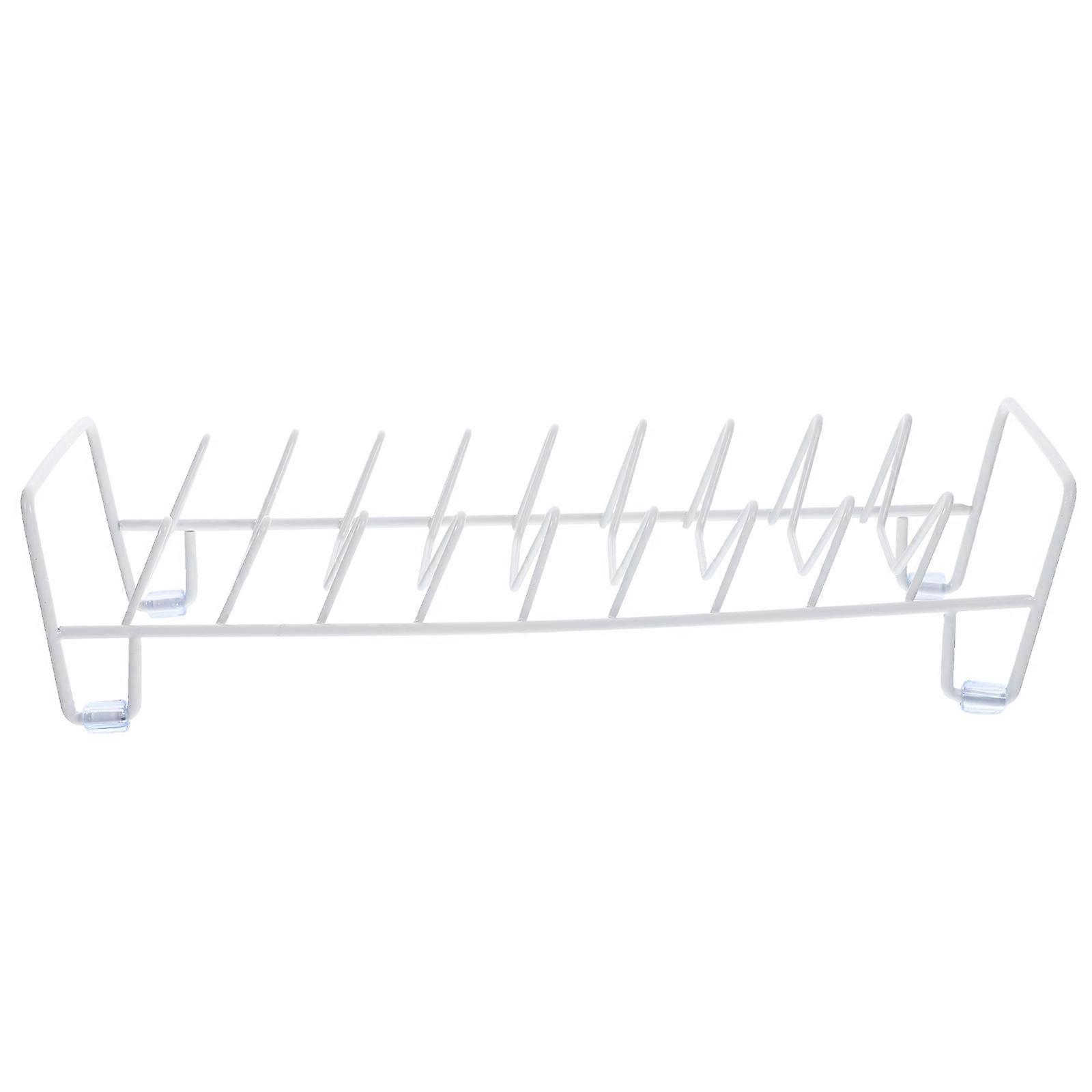 Compact White Bowl Drying Rack for Kitchen Countertop – Stable Dish Drainer Holder with Smooth Surface, Space Saving Plate and Bowl Organizer for