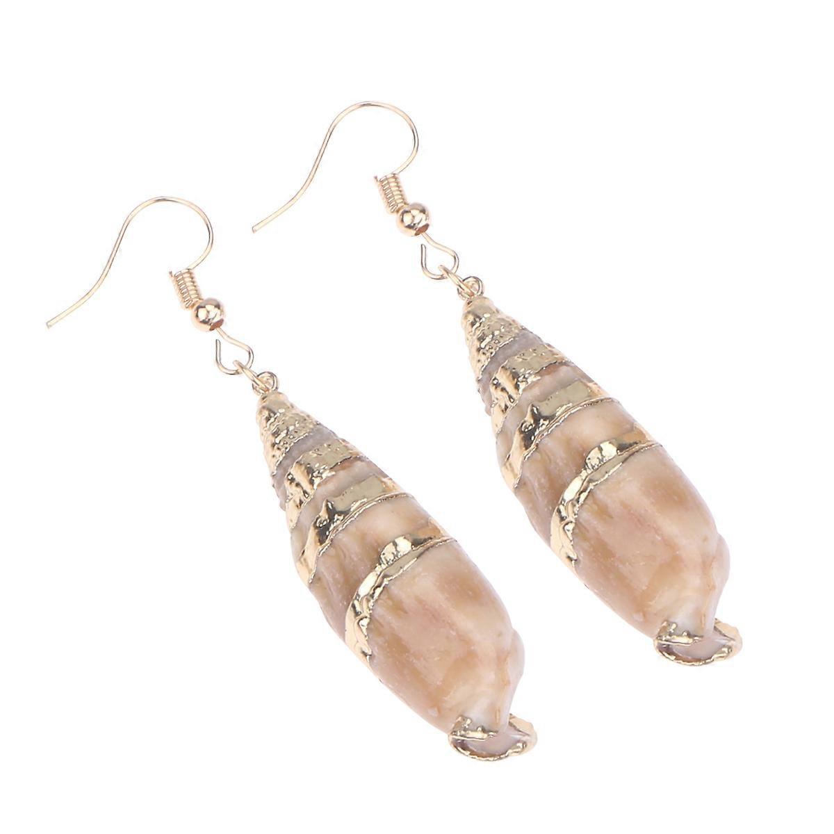 مجوهرات البحر أقراط محارة صدفة حساسة للسيدات تصميم 3 تصميم 4 زوج واحد لكل 2 أزواج