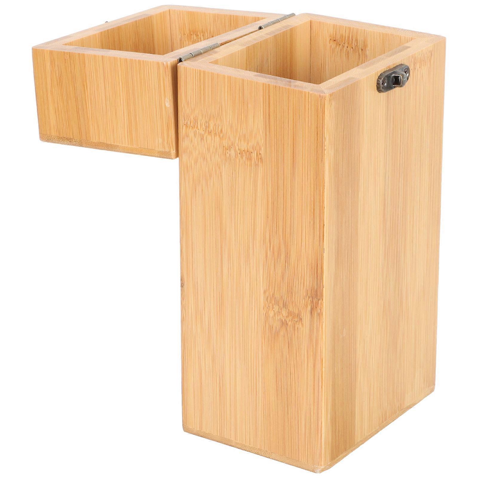 Multi-Function Utensil Case Bamboo Storage Box Kitchen Organization 23.5X13Cm 1Set