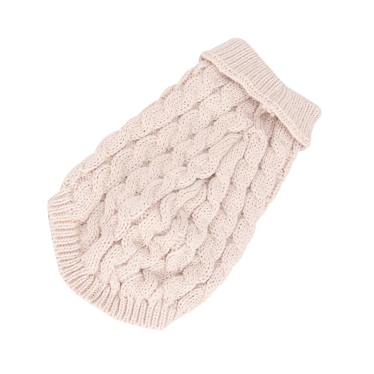 Pet Apparel Knitted Clothes Comfortable Outdoor Activities Beige XL 1Set