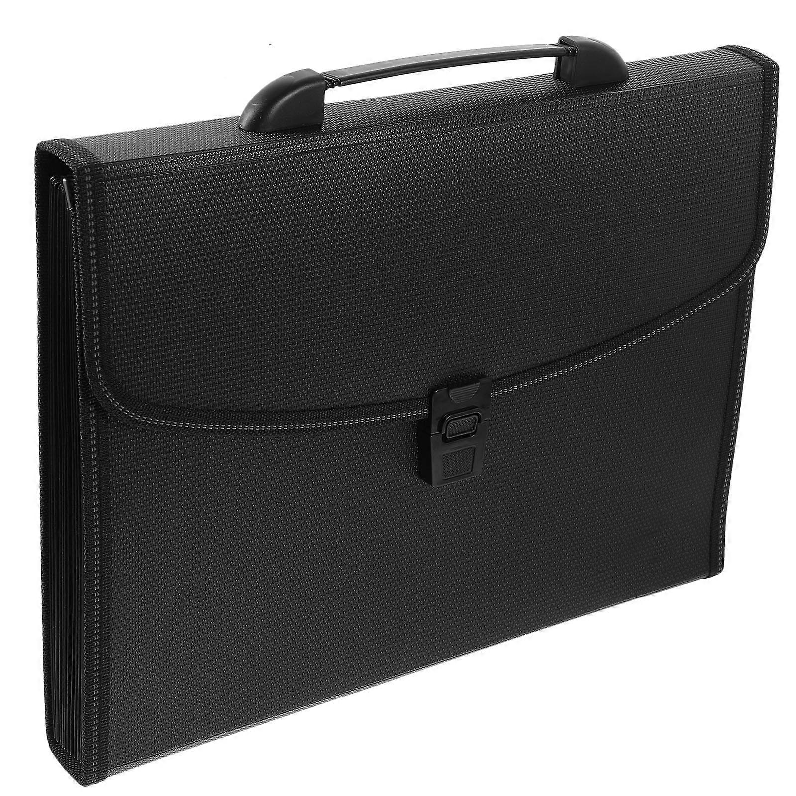 Accordion Folder Document Organizer For School Office Work Multilayer Design Black 33x3x24cm Organizing Documents 1Pcs