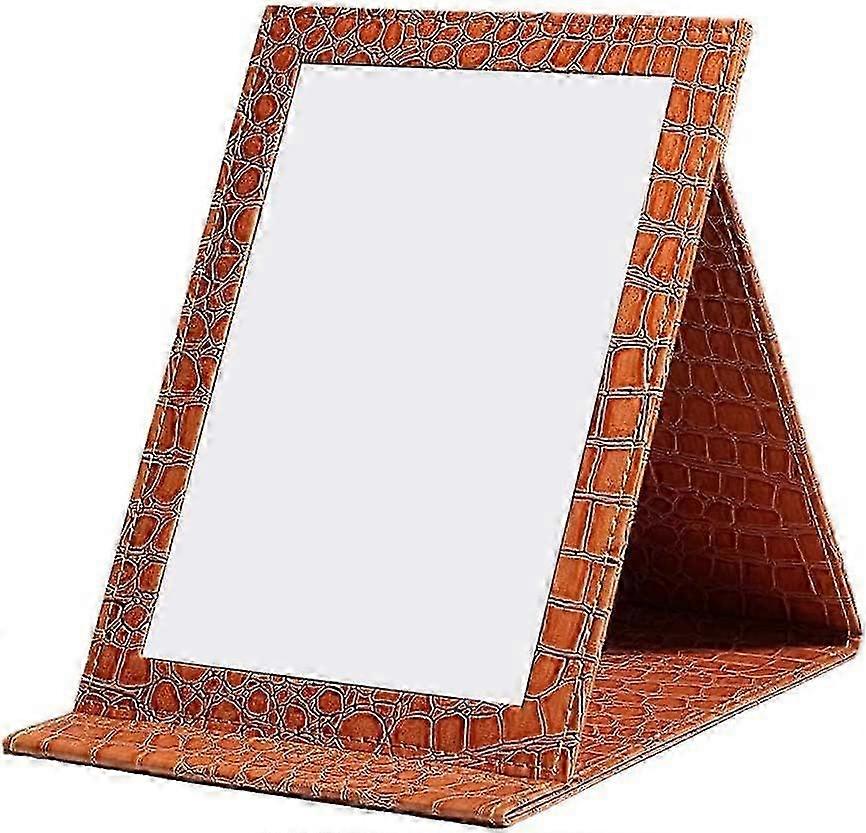 Portable Folding Vanity Mirror, Tabletop Mirror with Stand for Cosmetics Personal Beauty 17x12CM