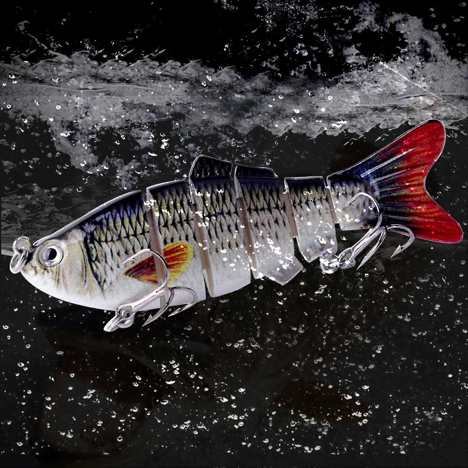 Angelköder für Barschforelle 6-Segment-Hartkörperköder mit Drilling-Swimbait