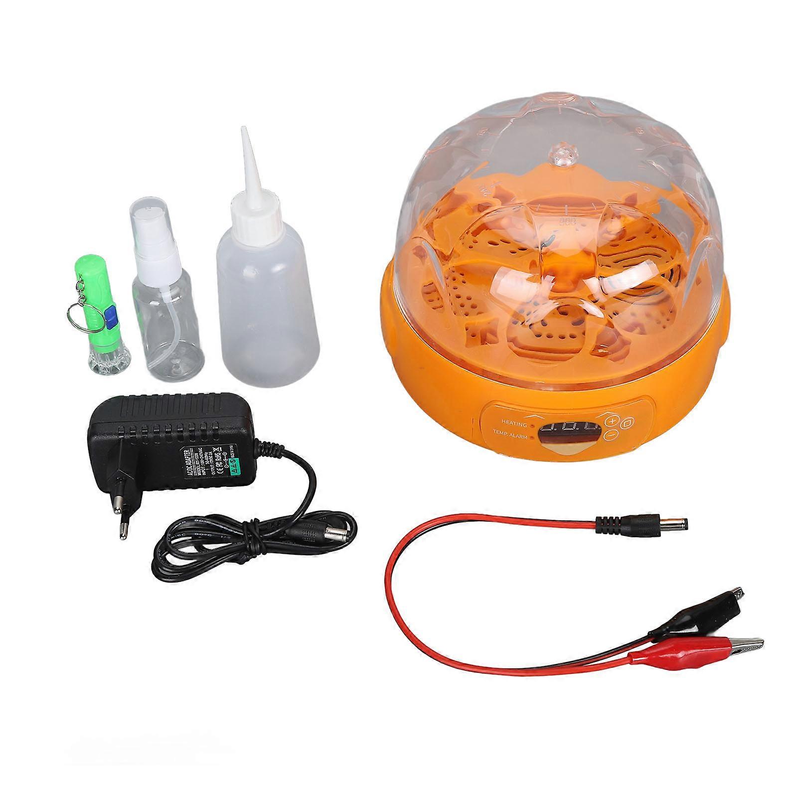 6 Eggs Automatic Egg Incubator Temperature and Humidity LED Display Low Noise Auto Egg Turning Egg Hatching Incubator 100‑240V EU Plug
