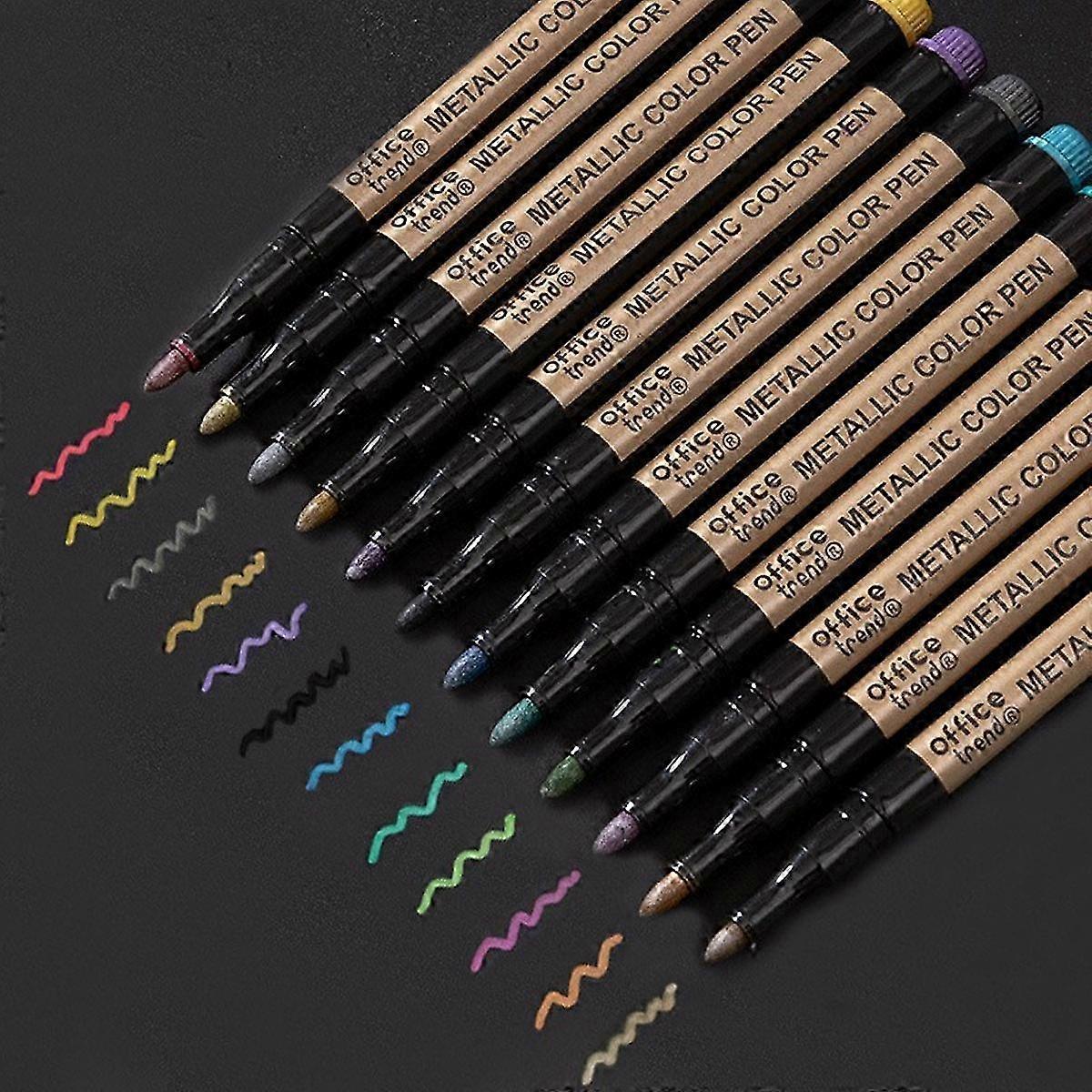 12pcs colored metal markers suitable for various uses