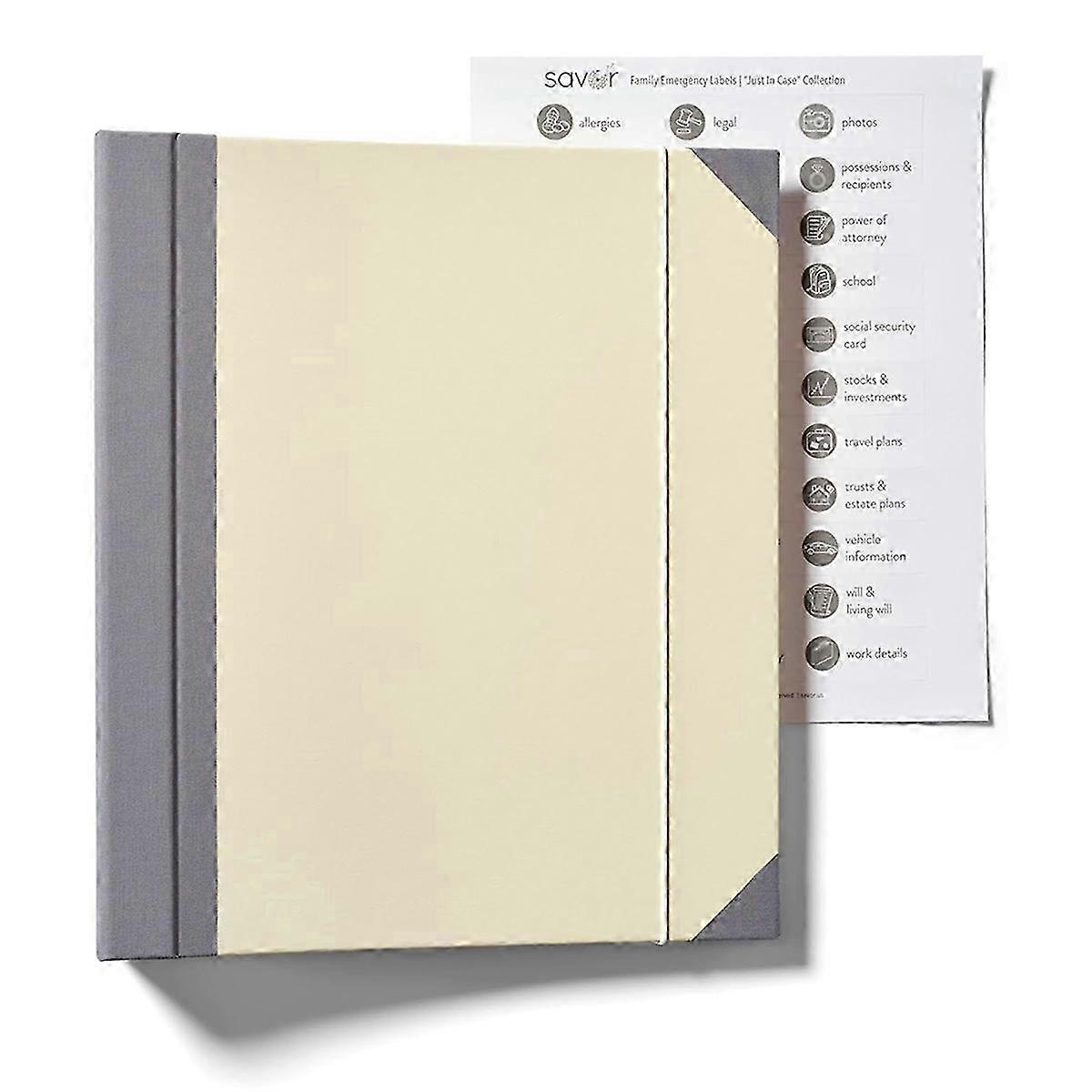 Accordion File Organizer, Expanding File Folder with Notebook & Storage Bag for Office/School in Beige