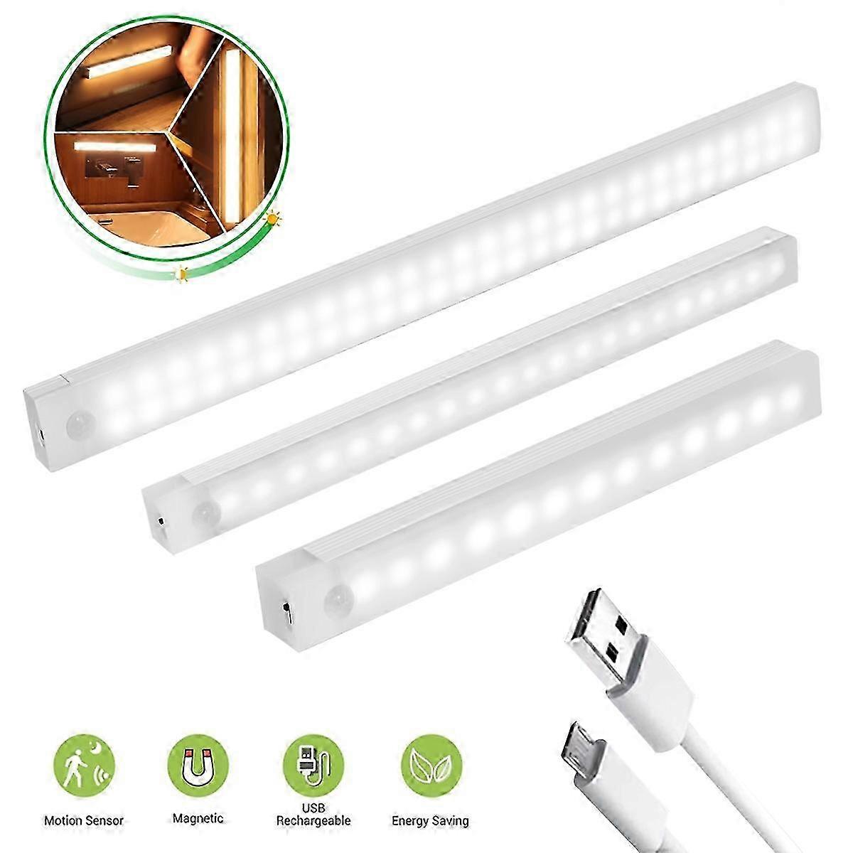 Rechargeable LED Night Light with Motion Sensor for Staircase, Closet, Kitchen Cabinet, and Wardrobe