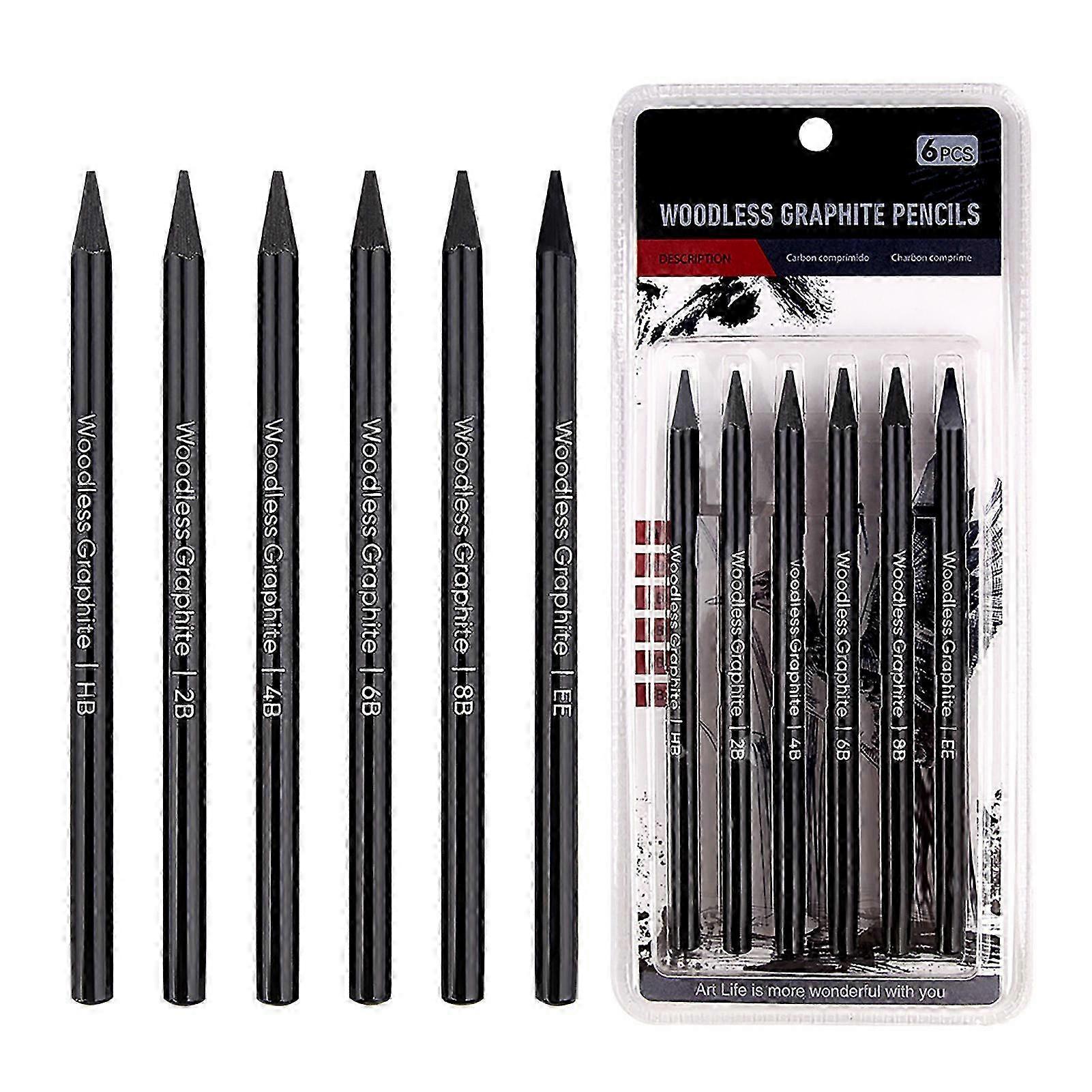 6pcs Professional Graphite Pencil Set for Shading Blending Detailing