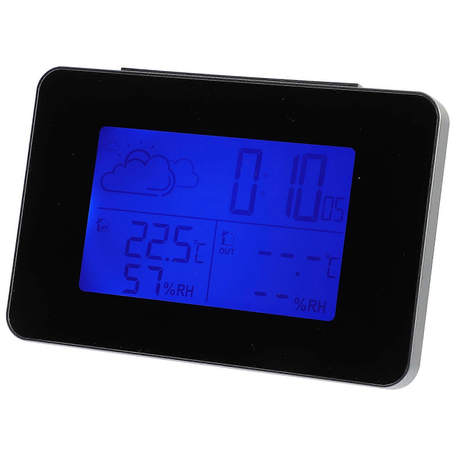 Temperature Humidity Clock Electric Alarm Clock With Time Display Date Week Air Pressure Moon Phase Kitchen Bathroom 1Pack