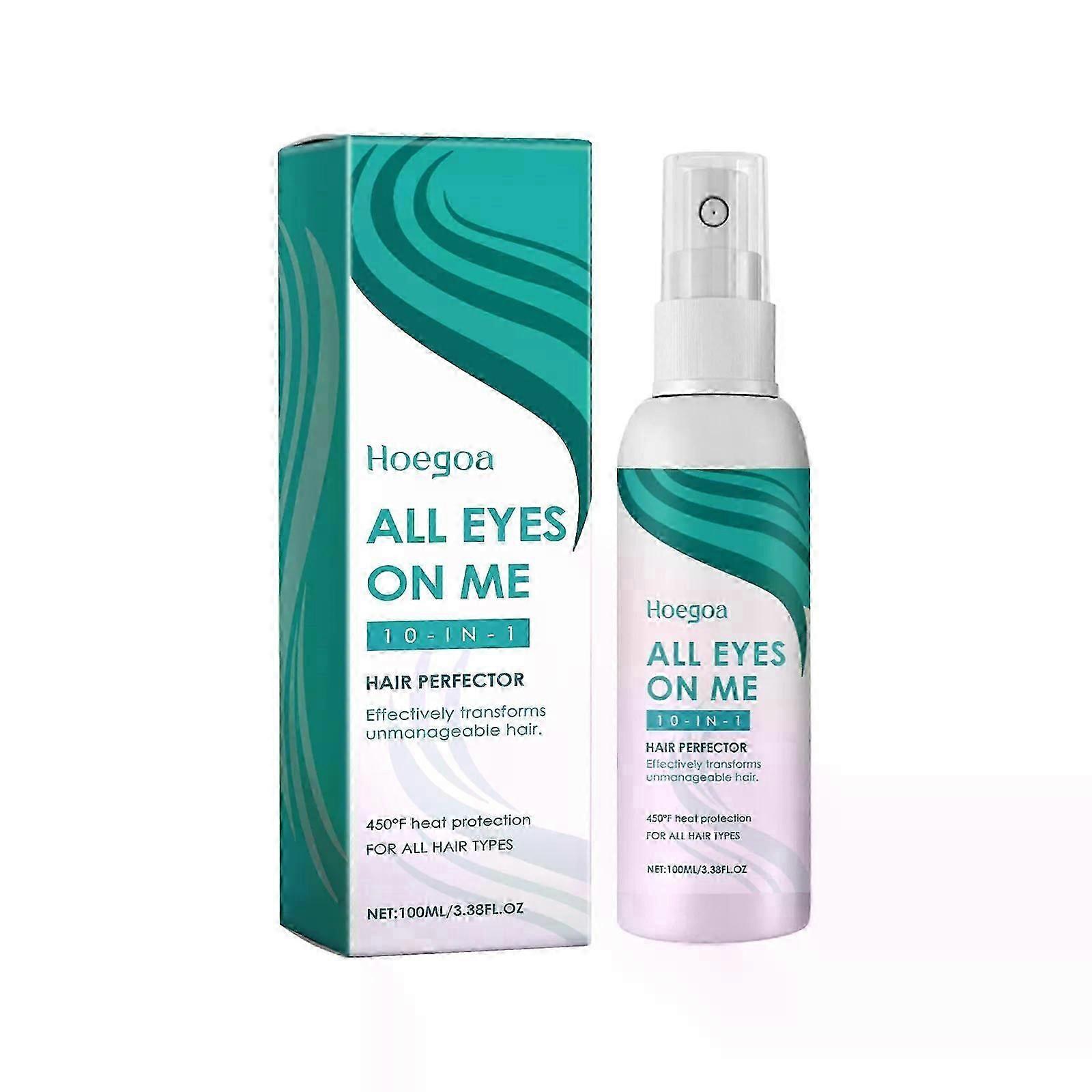 All Eyes On Me 10 في 1 Hair Perfector ، واقي من الحرارة للشعر ، بخاخ ترطيب لفك تشابك الشعر والتحكم في التجعد ، يحول الشعر بشكل فعال