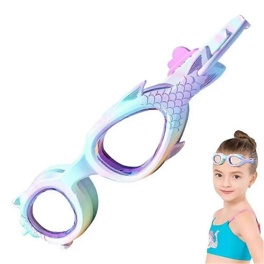 Purple Mermaid (B)$ Children's swimming goggles waterproof and fog-proof high-definition small frame goggles for boys and girls professional training