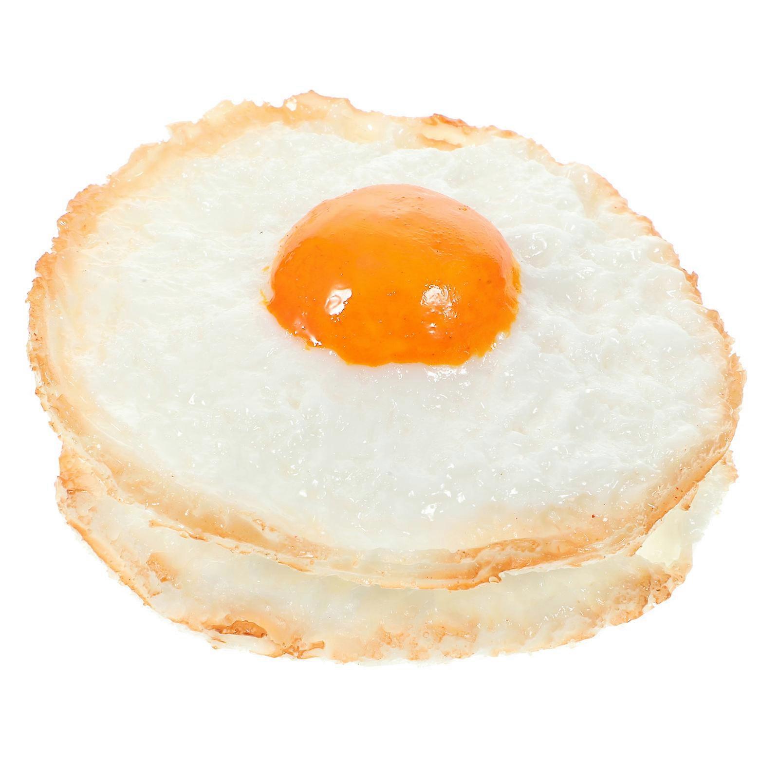 Simulated Fried Egg 4Pcs Versatile-Use Resin Fake Fried Model for Decor