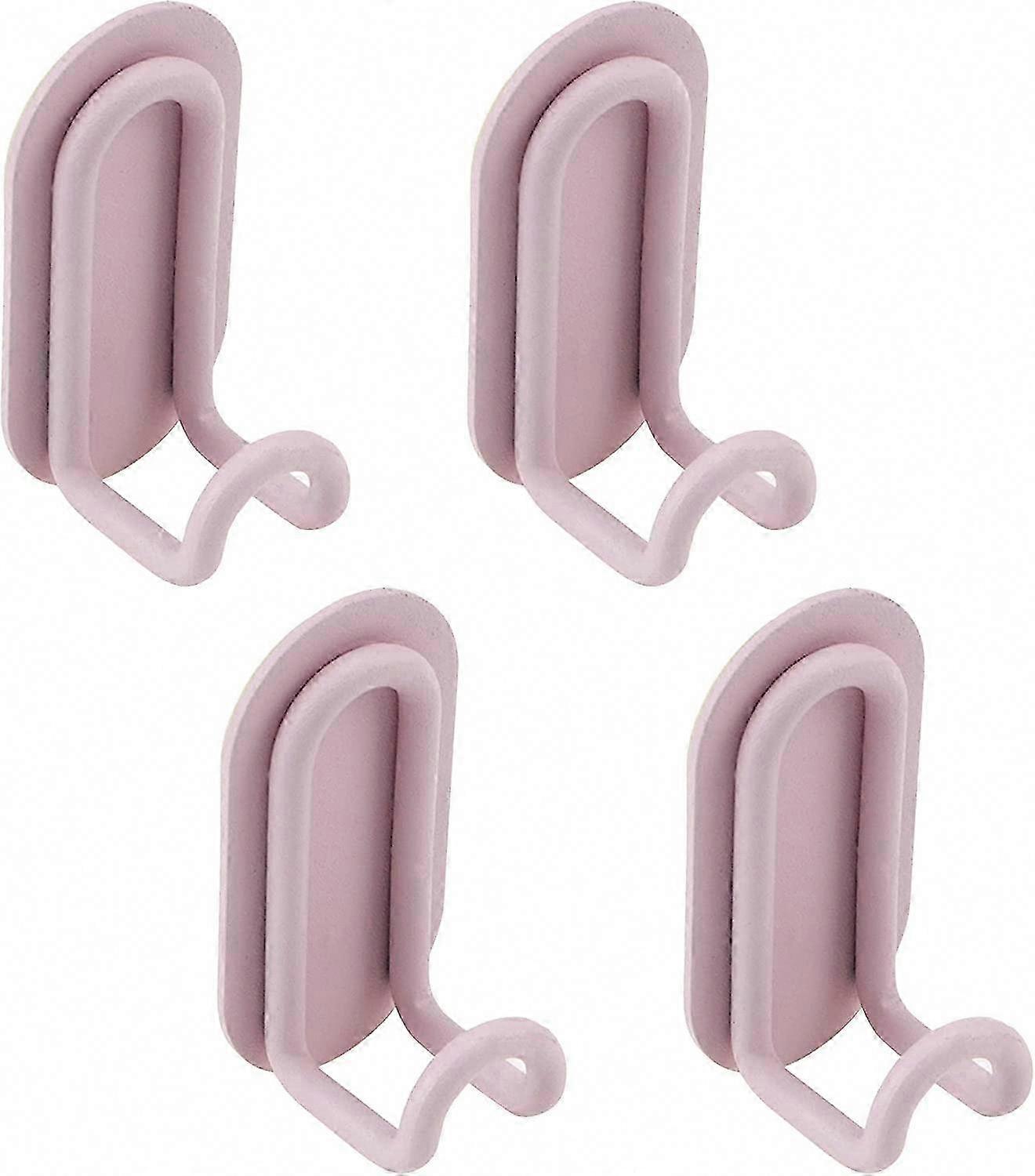 4-Pack Pink Adhesive Wall Hooks for Decor