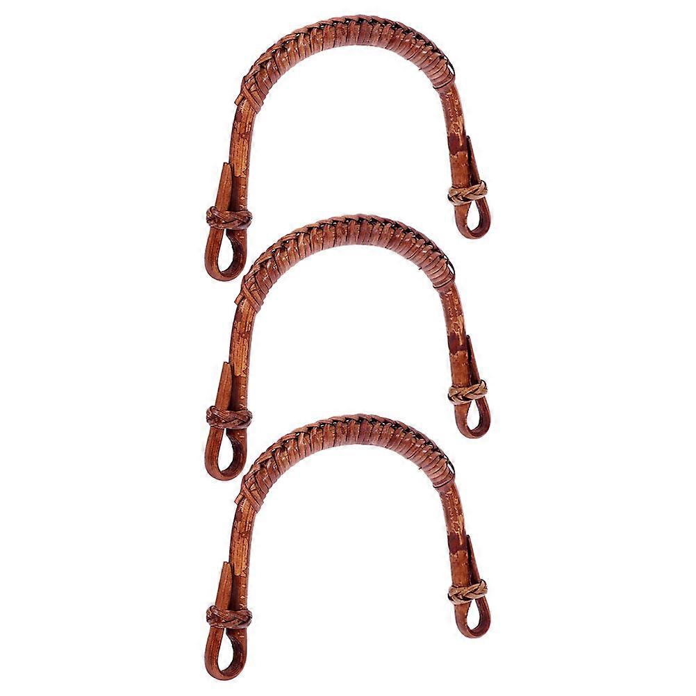 3pcs Rattan Teapot Handles Heat Resistant Replacement Woven Design Easy Attachment Vintage Style Safe Tea Brewing