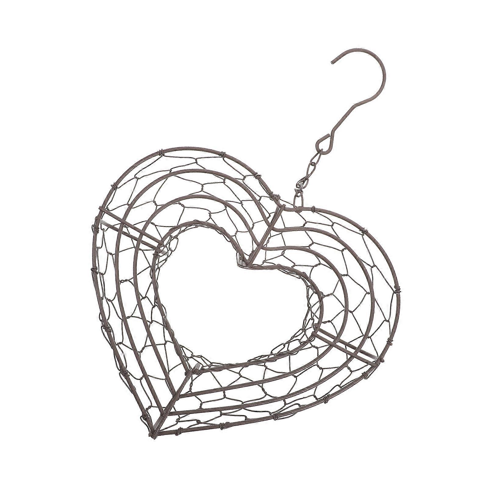 Heart Shaped Iron Wire Wreath Frame Hanger for Succulent Pot Hanging Planter 1 Set