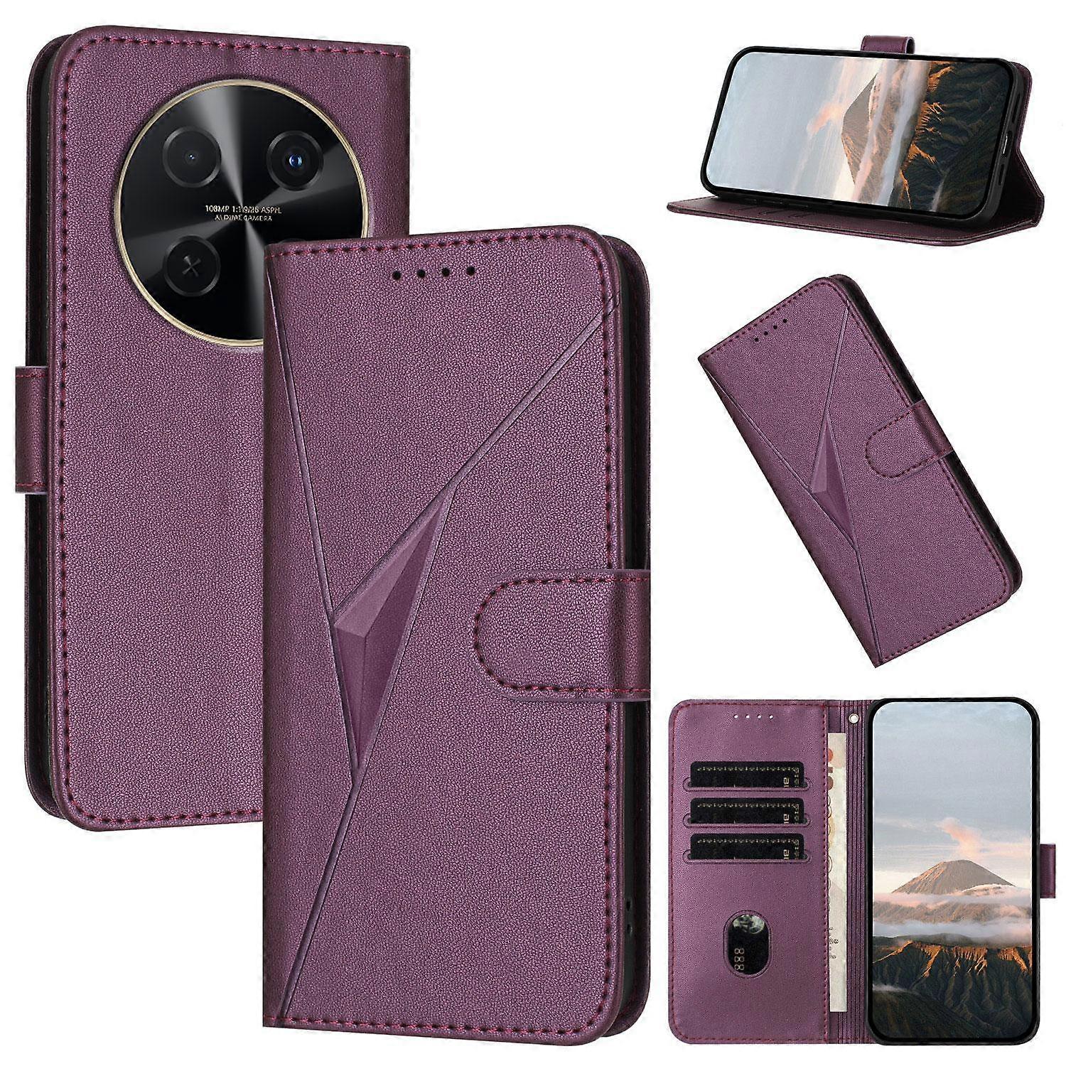 Triangle Pattern Buckle Clasp Leather Phone Case