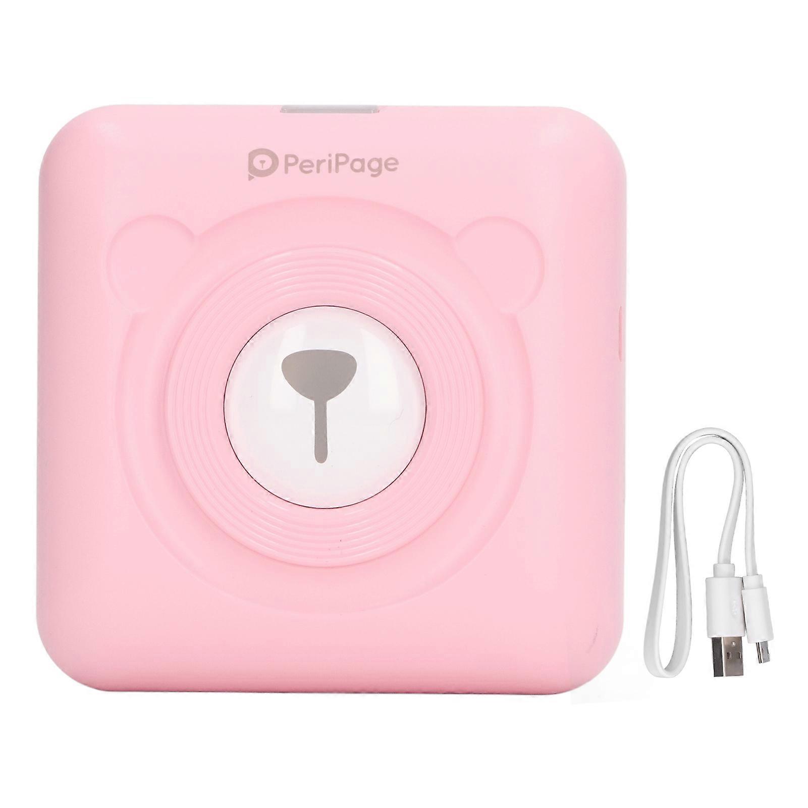 A6 Mini Pocket Printer BT USB Connection Portable Thermal Printer for Photo Label Wrong Questions 5V 2A Pink