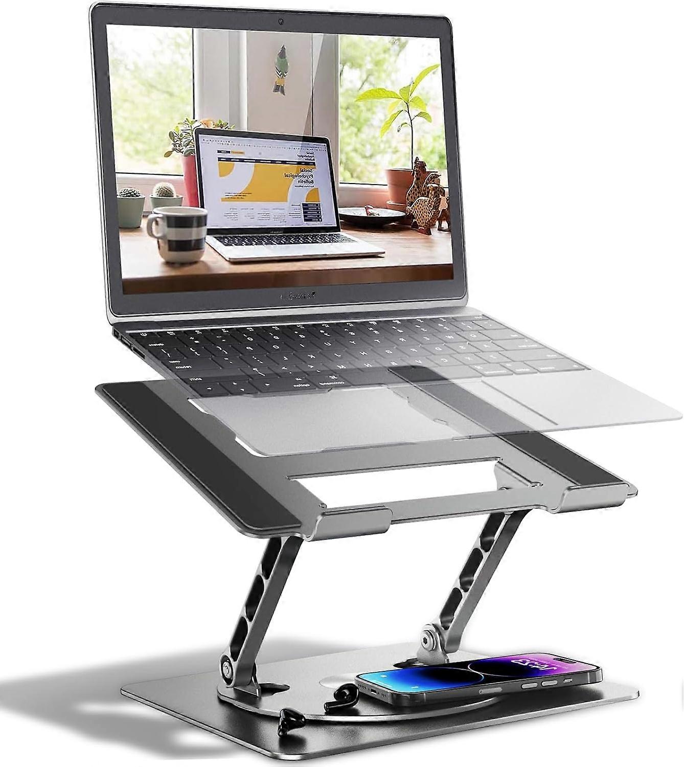 360 Rotating Laptop Stand with Adjustable Height, Heavy Duty & Portable Design, Fits Most 17-Inch Notebooks, for Home & Office Use