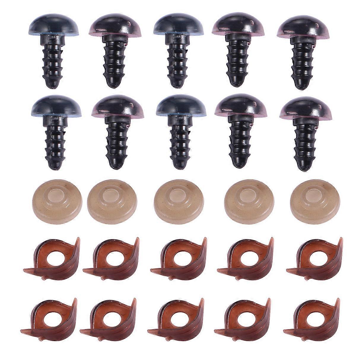 Bear Making Eyes For Crochet Toys And Art Doll Projects 2 5x1 5 Cm Round 100Pack