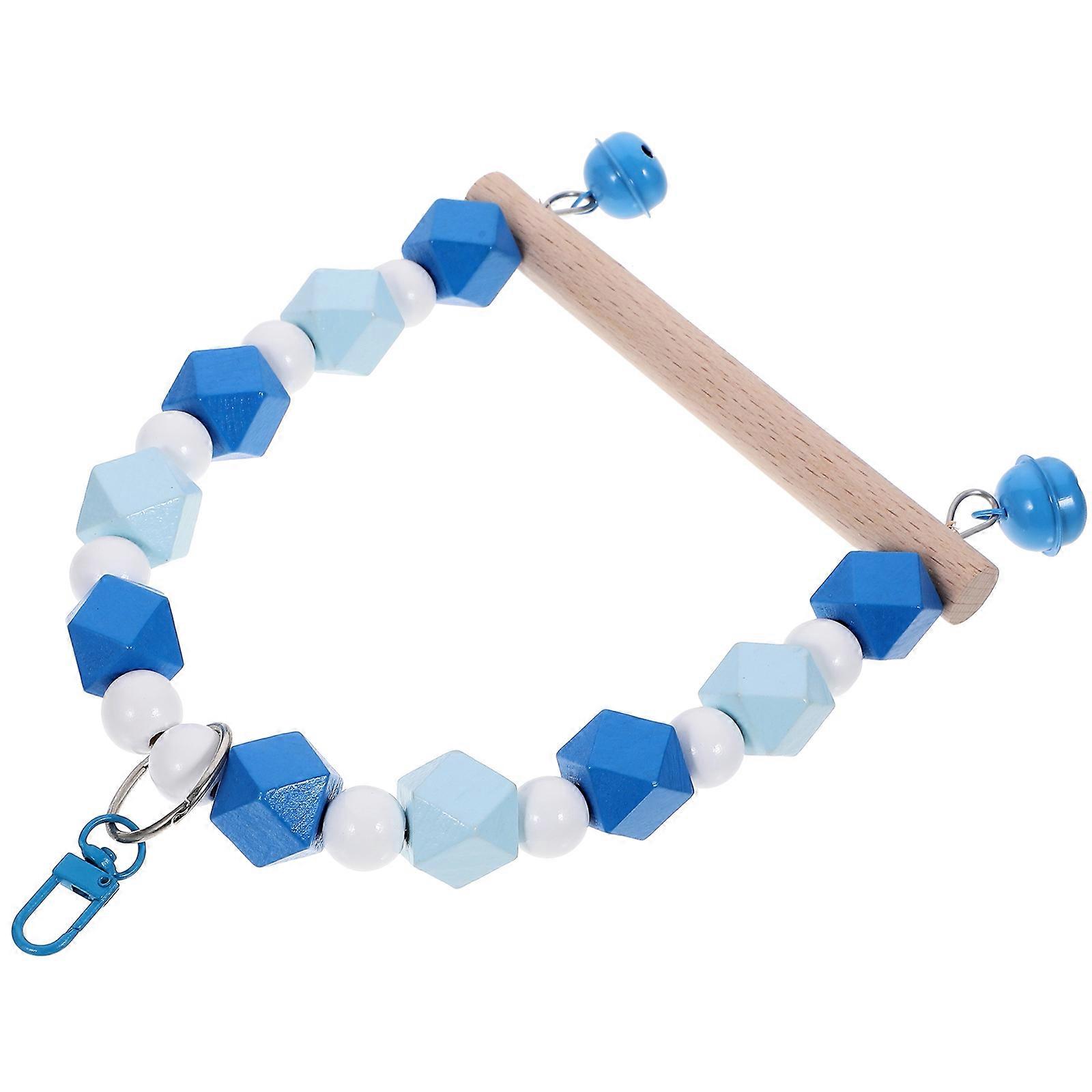 Bird Parrot Swing Toy Wooden Teeth Grinding Suitable for Home Atmosphere 9.4×5.9×0.7in 1Set