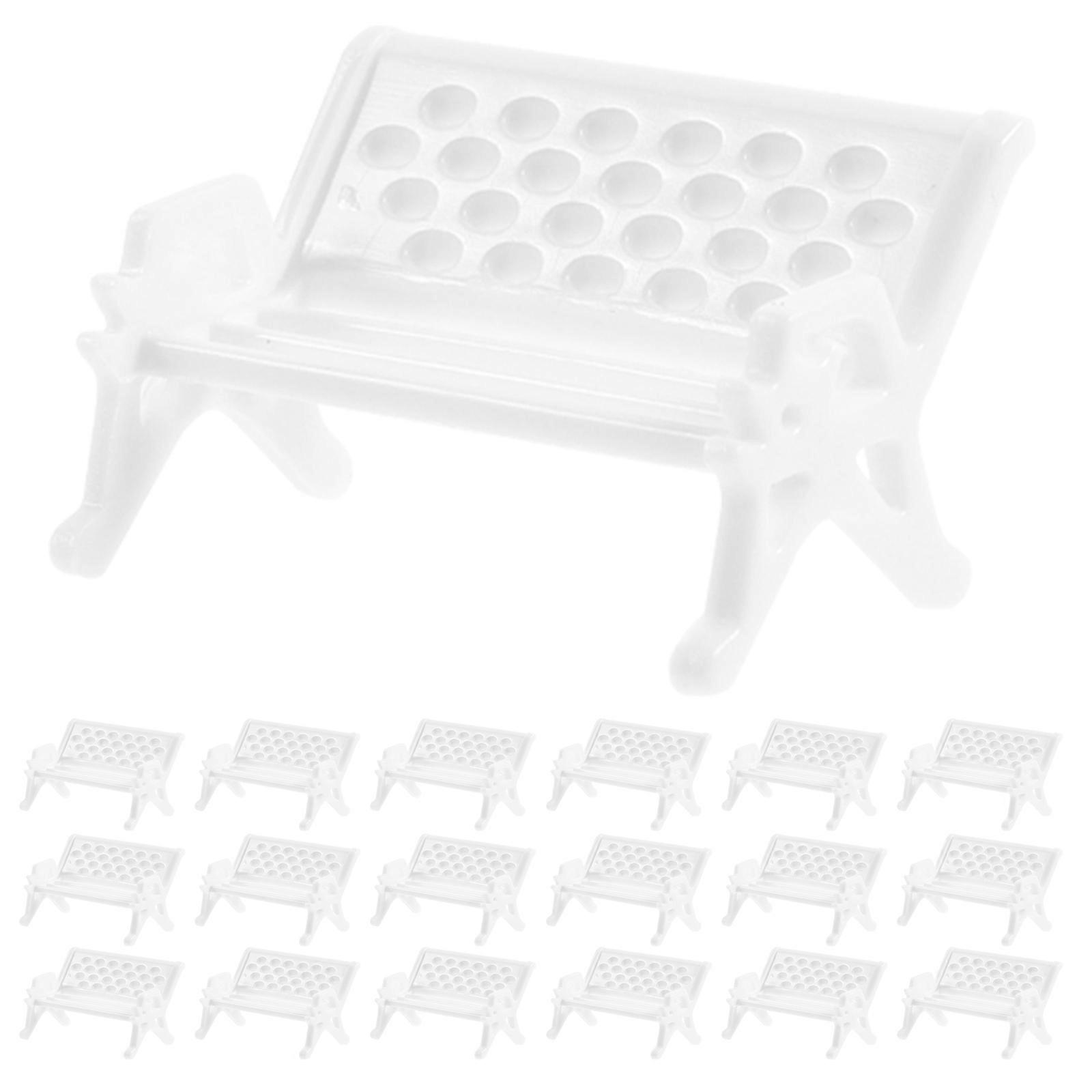 25pcs Miniature Park Bench Model with Detailed Texture for Dollhouse and Fairy Garden Decor
