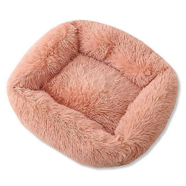Square Dog And Cat Bed With Side Cover, Medium Size Plush Sofa Nest, Winter Warm Mat, Non-Slip Cushion