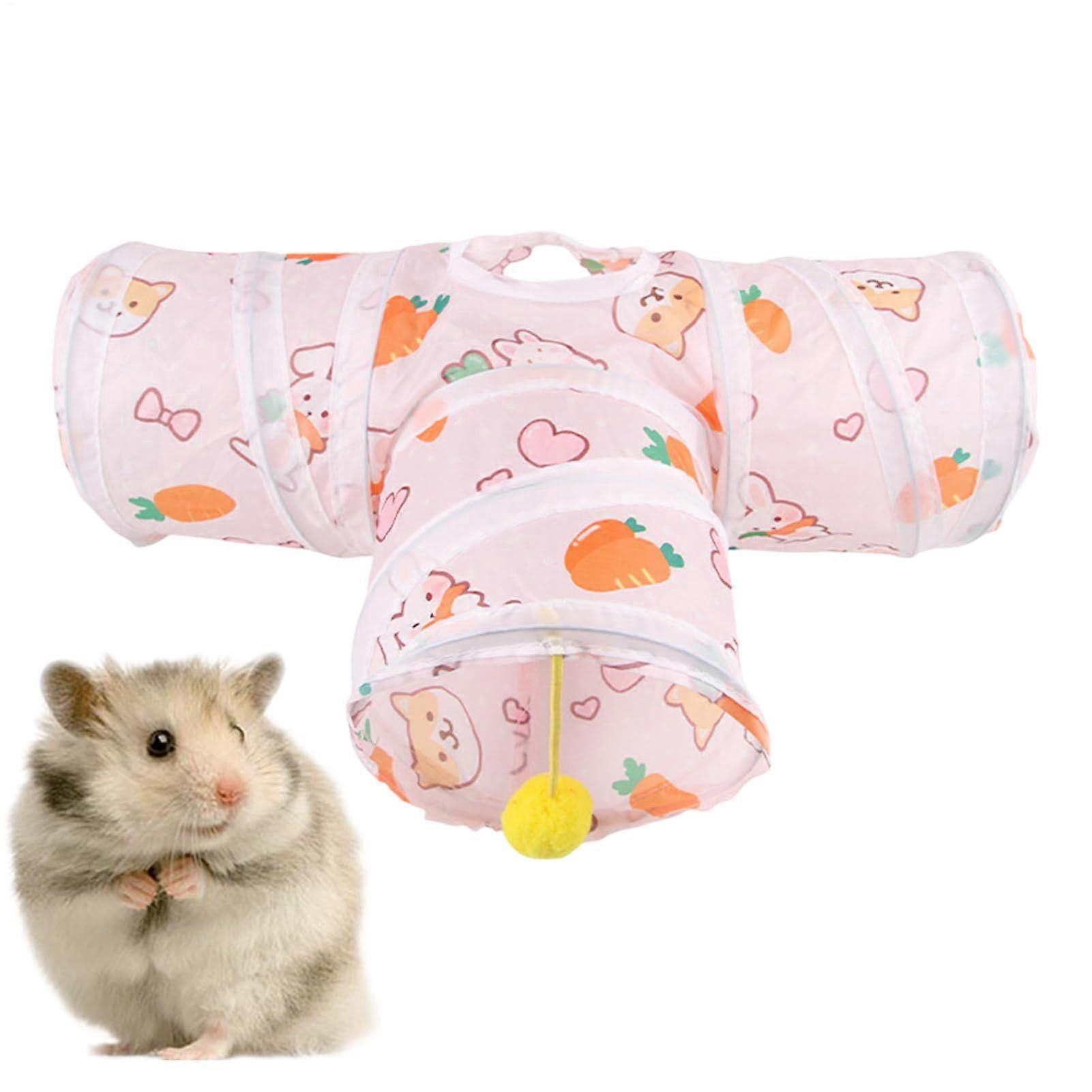 Foldable Tunnel Polyester Rabbit Tunnel 21.65 Inch Interactive Toy with Ball