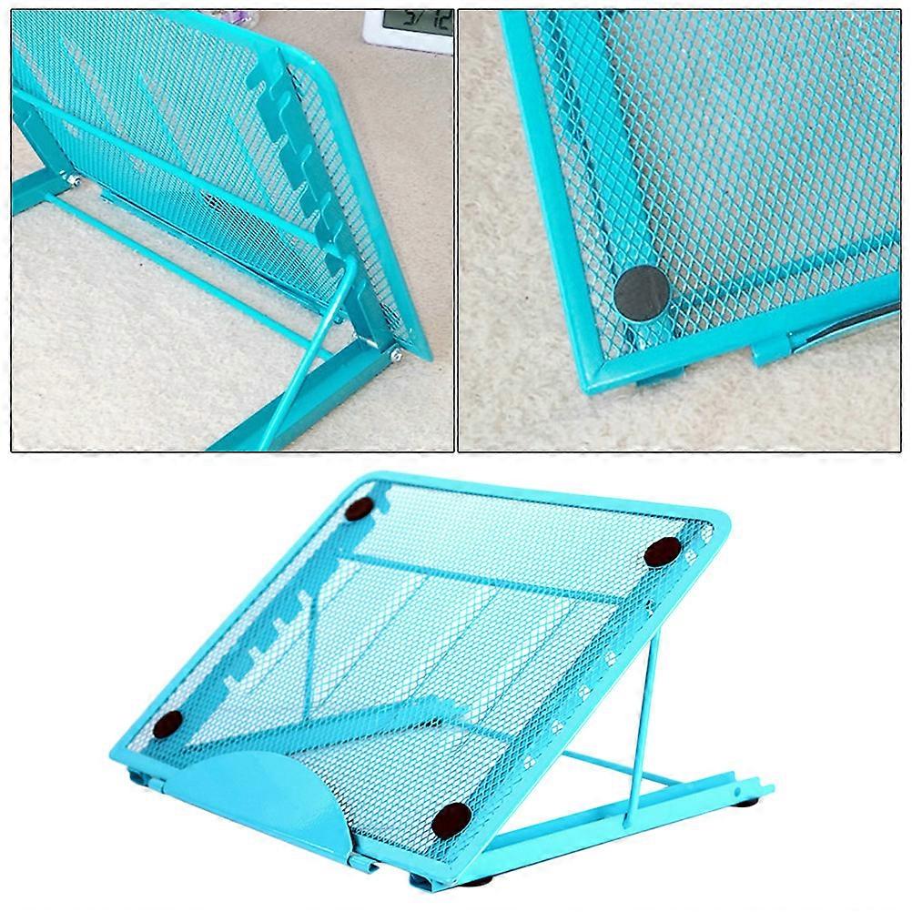 Desk Laptop Holder Folding Computer Bracket Cooling Base Angle Adjustable Home Use Blue 24.50x20.00x1.00cm 1Pack