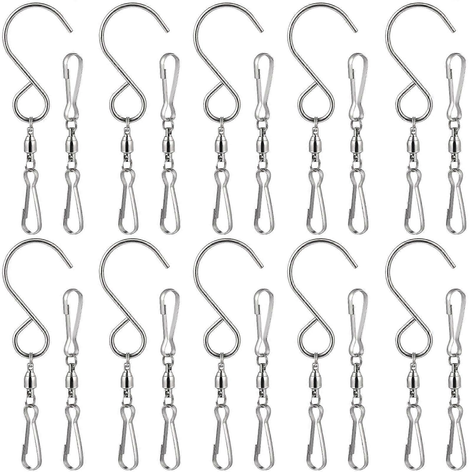Rotating Wind Spinners Swivel Hooks for Hanging 40Pcs Home Use Supplies