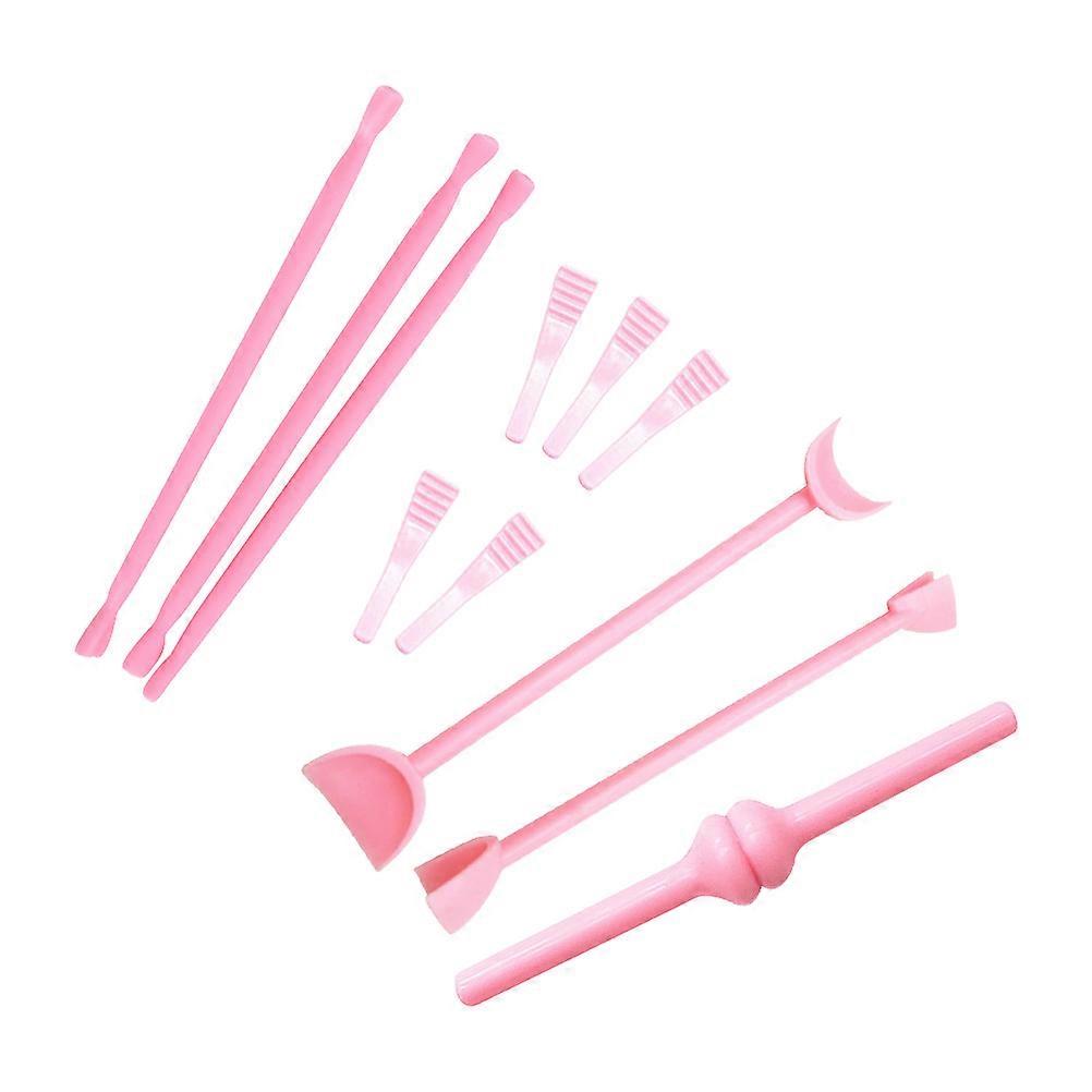 Sugar Craft Tools Set Cup Angle Flat Taper Point Pink 11Pcs