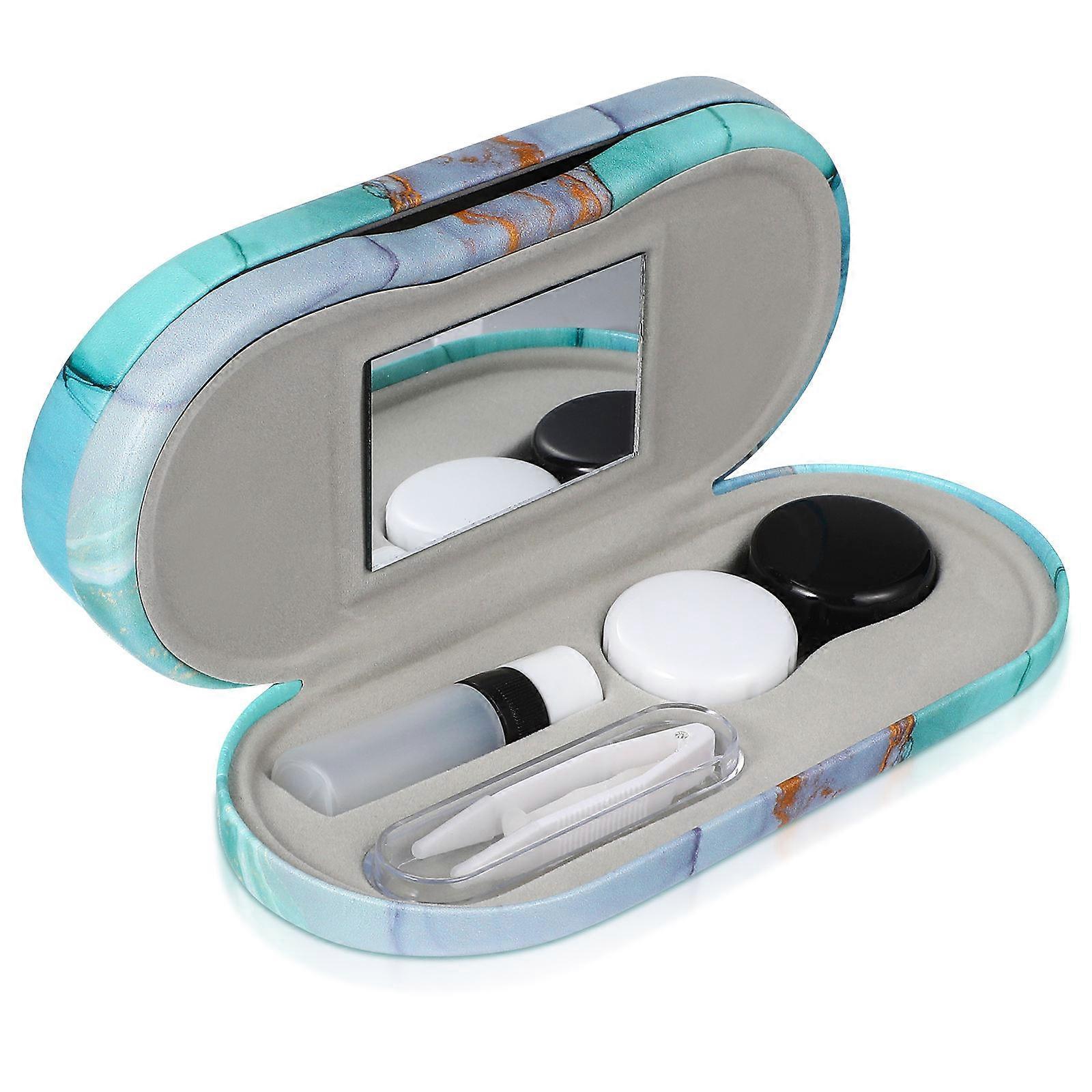 Travel Eyeglass Case Lightweight, Leak Proof, Multi Purpose Holder for Glasses, Stylish Marble Design for Outdoor and Travel Use