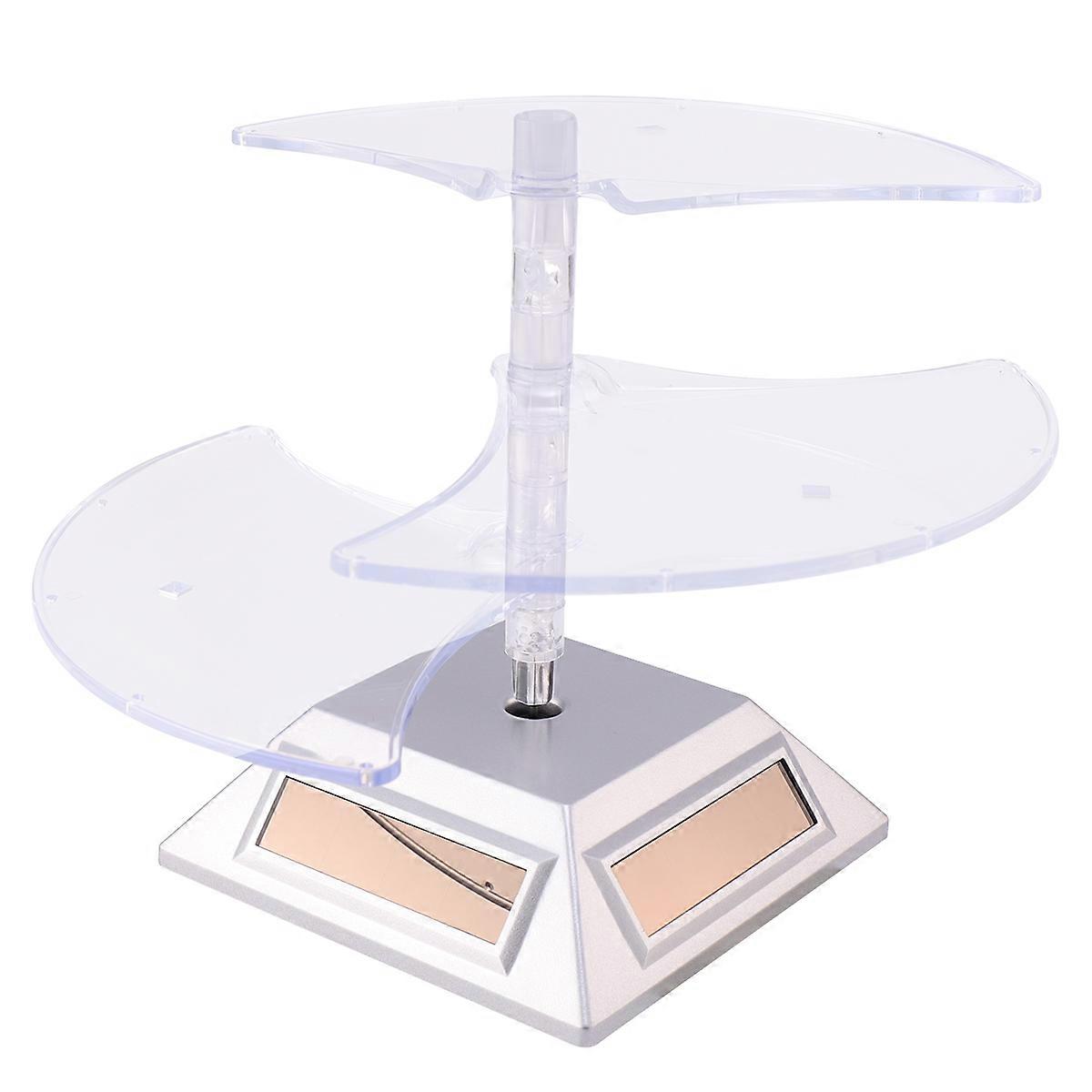 Rotate Display Stand Solar Showcase Reversible Rotation Phone Display Silver 3 Layer 18.00X10.00X3.00CM 1Pack