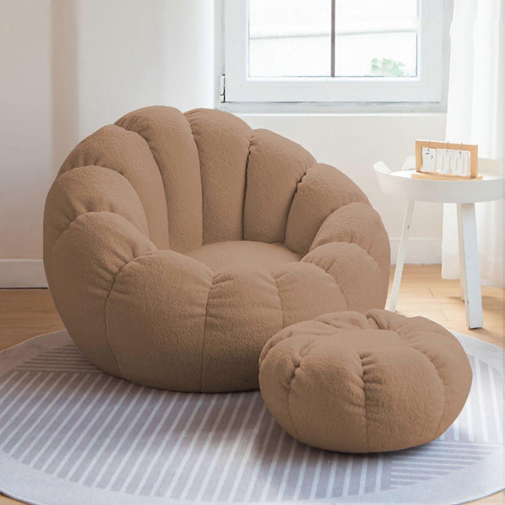 Bean Bag Cover without Filling, Soft, Versatile Seat Cushion with Zips, 85x55x65cm