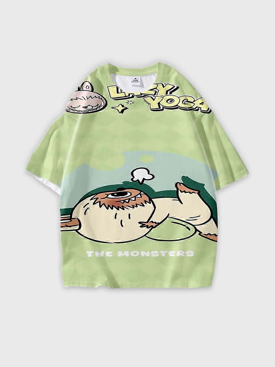 T-shirt round neck Pattern loose short sleeve P41