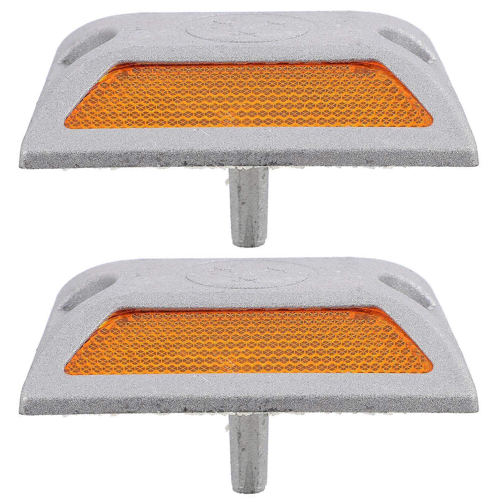 2pcs Reflective Driveway Markers, Road Reflectors Reflective Pavement Marker 4 By 4 Inch Road Driveway Reflectors For Pedestrian Crossings Freeways