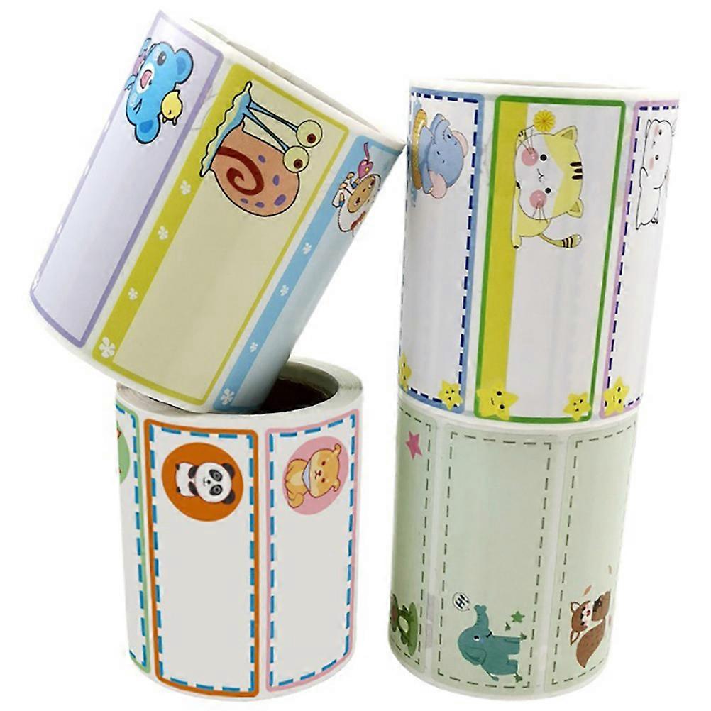 Cartoon Design Stickers 4 Rolls Labeling For Kids Ideal For Classrooms And Offices Easy Application And Removal